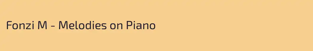 Fonzi M - Melodies on Piano